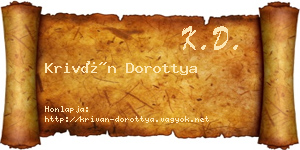Kriván Dorottya névjegykártya