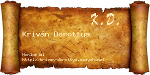 Kriván Dorottya névjegykártya